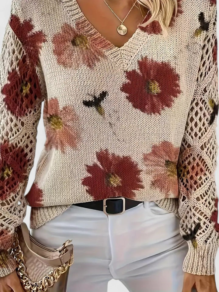Aurélie™ | Floral Knit Sweater