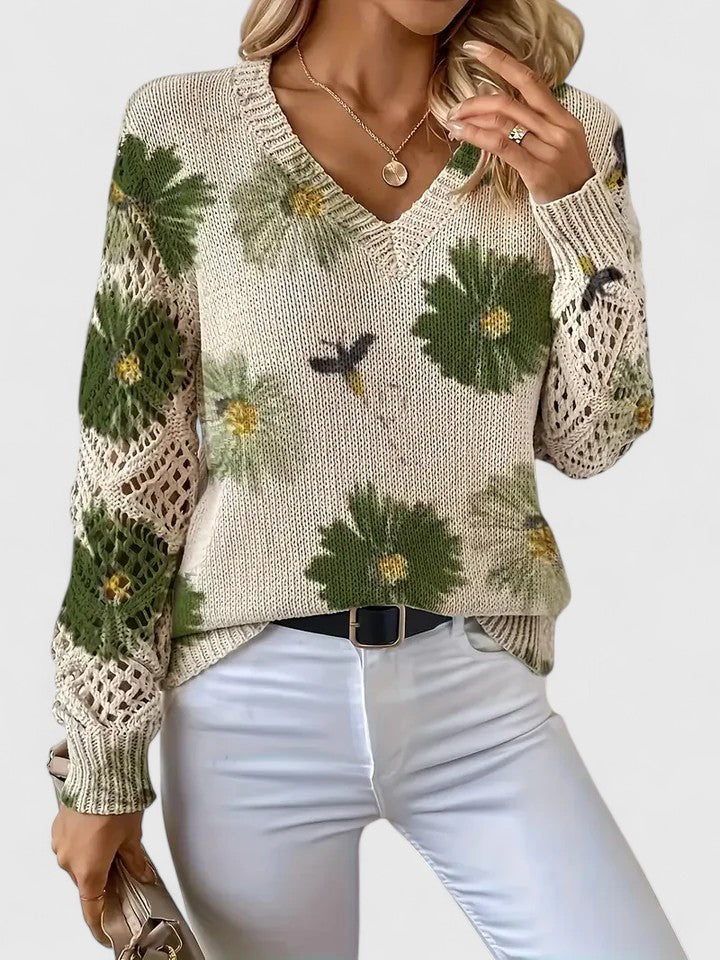 Aurélie™ | Floral Knit Sweater