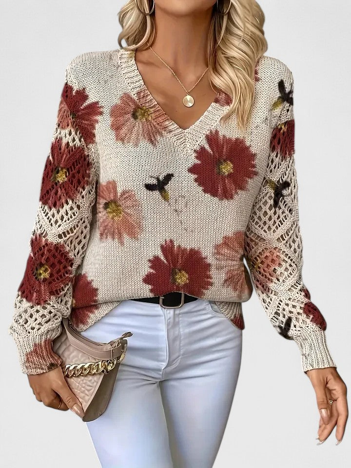 Aurélie™ | Floral Knit Sweater