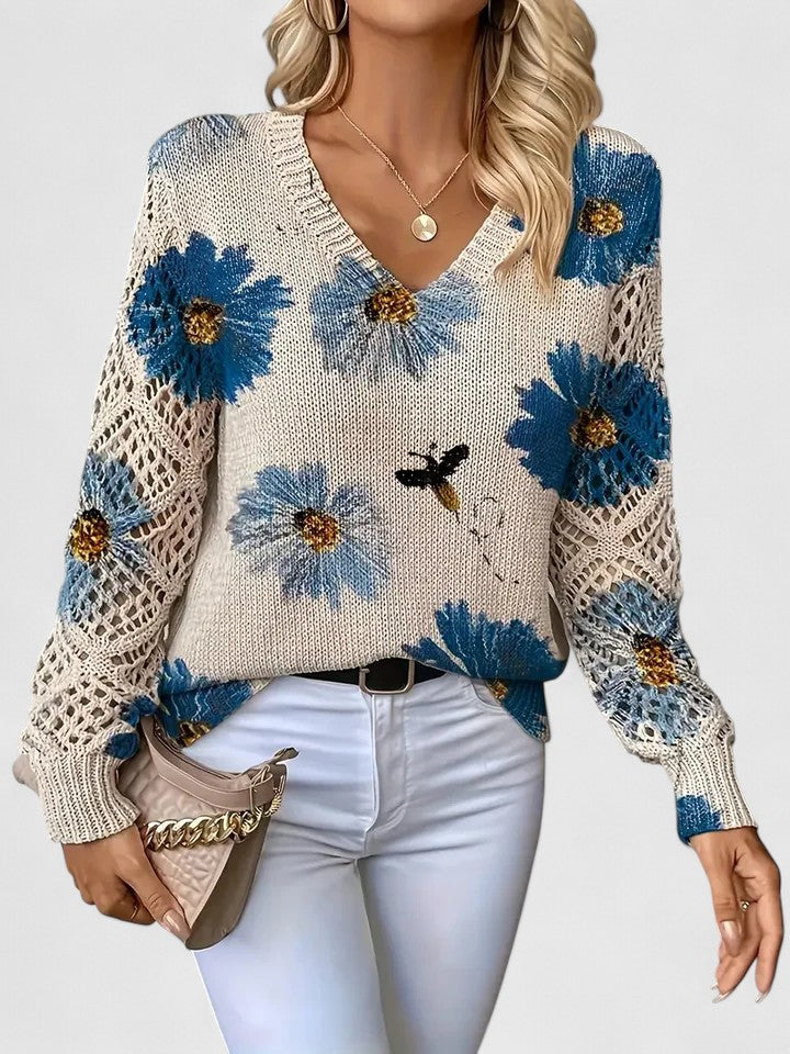 Aurélie™ | Floral Knit Sweater