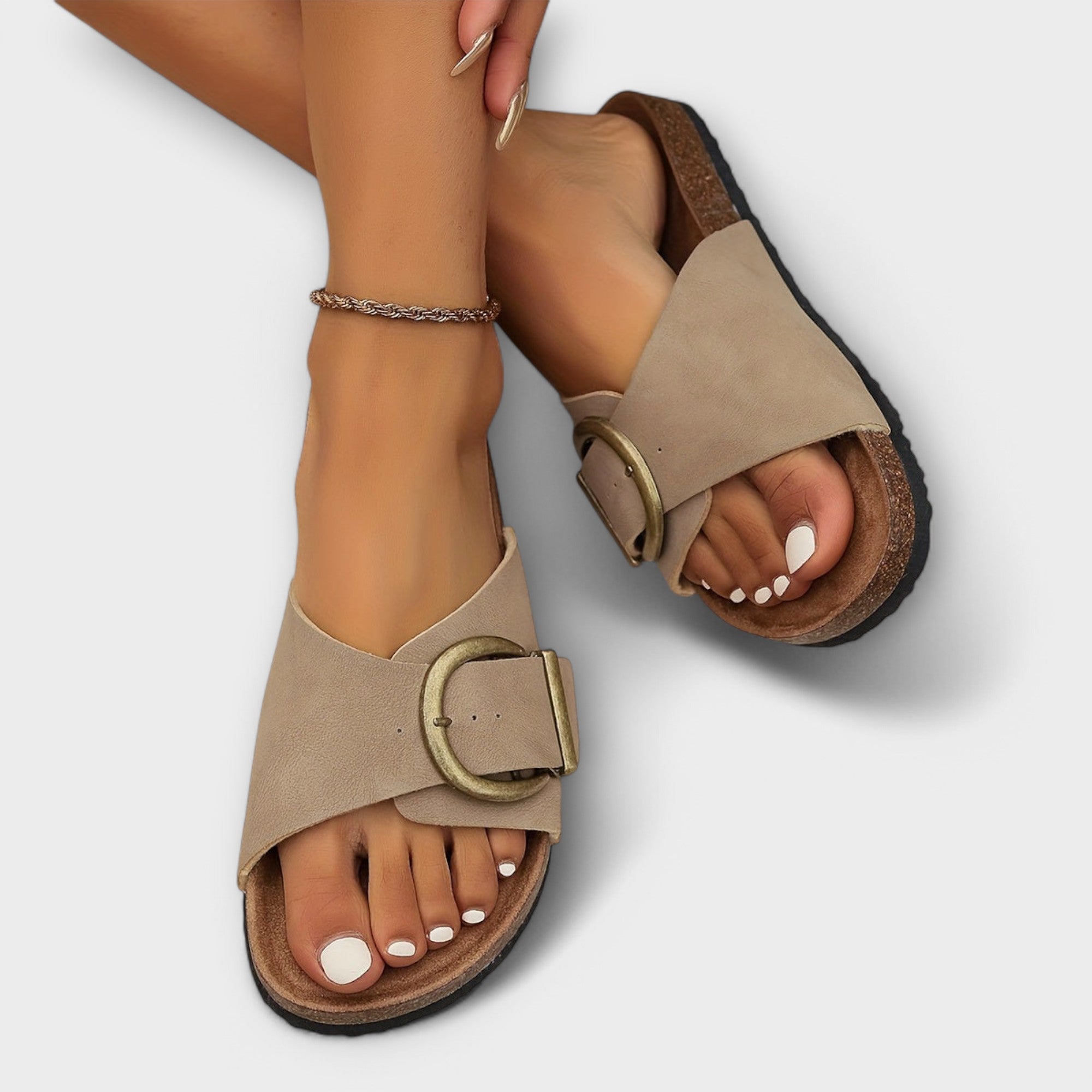 Olivia™ | Effortless slip-on sandals with elegant buckle