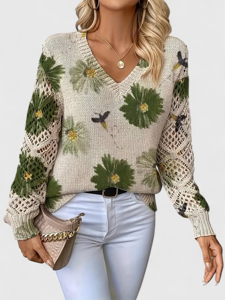 Aurélie™ | Floral Knit Sweater