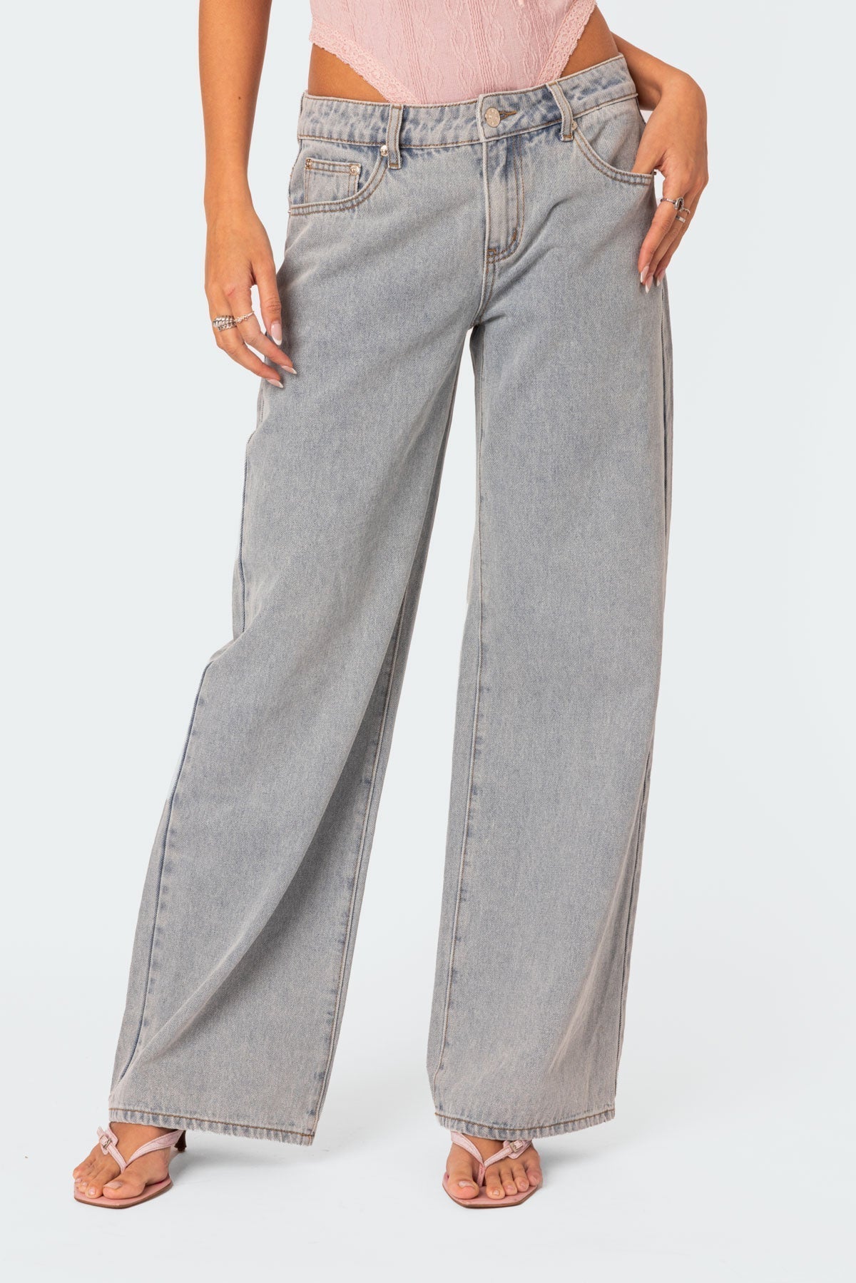 Laura™ | Bow Tie Jeans with Embroidery