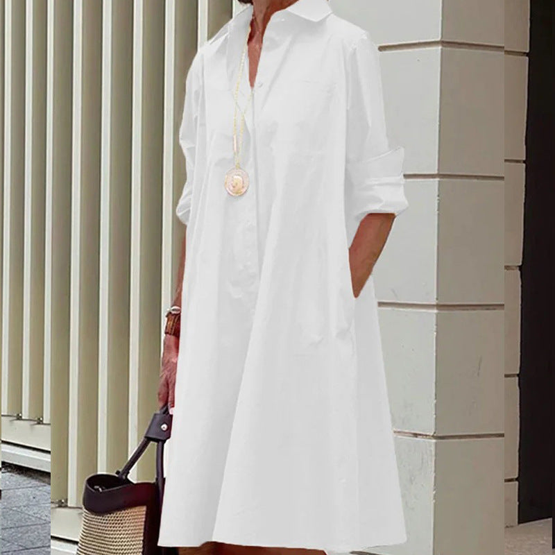 Liane™ | Elegant Floral Shirt Dress