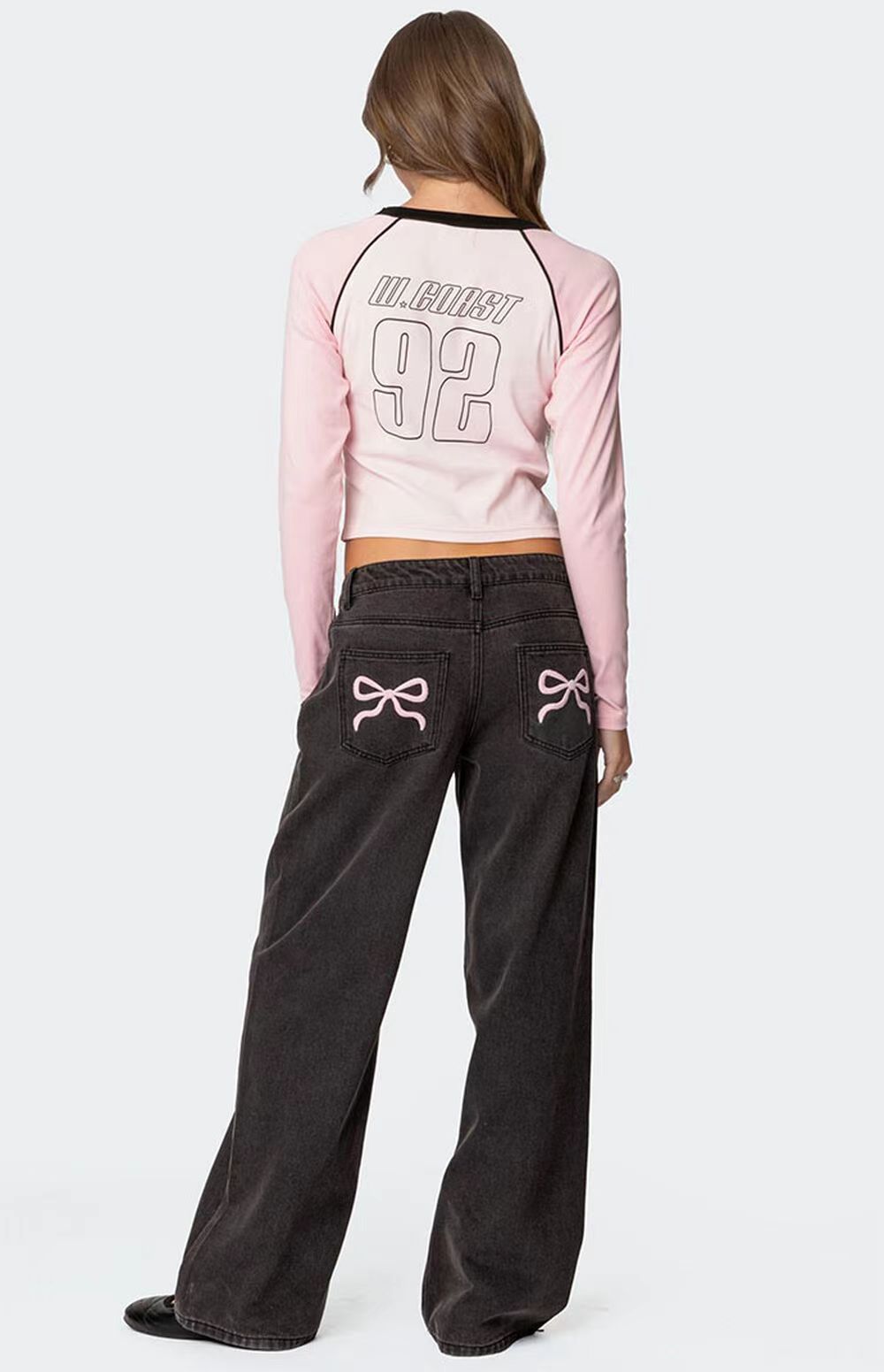 Laura™ | Bow Tie Jeans with Embroidery