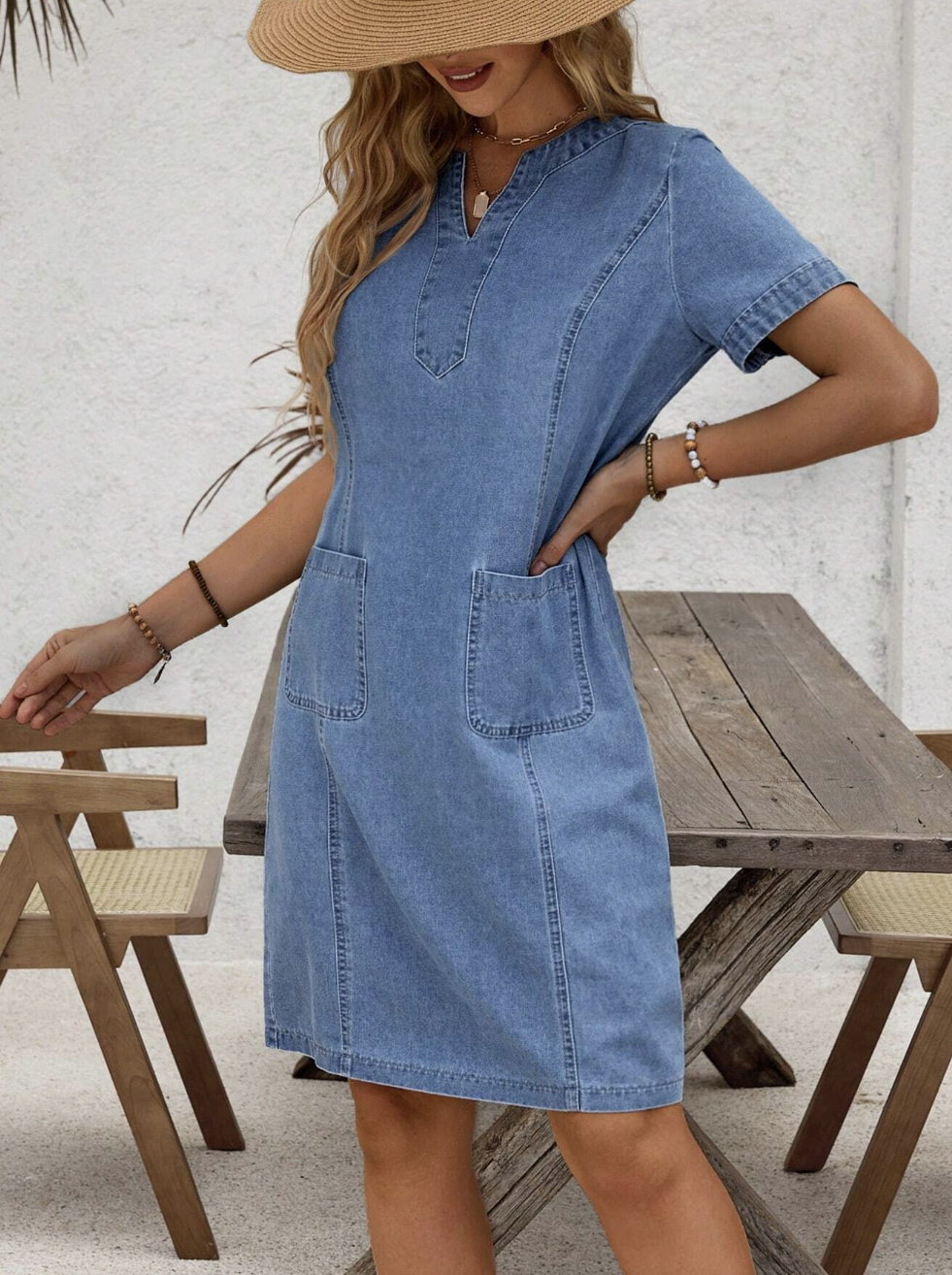 Doutzen™ | Soft Denim Dress with Pockets