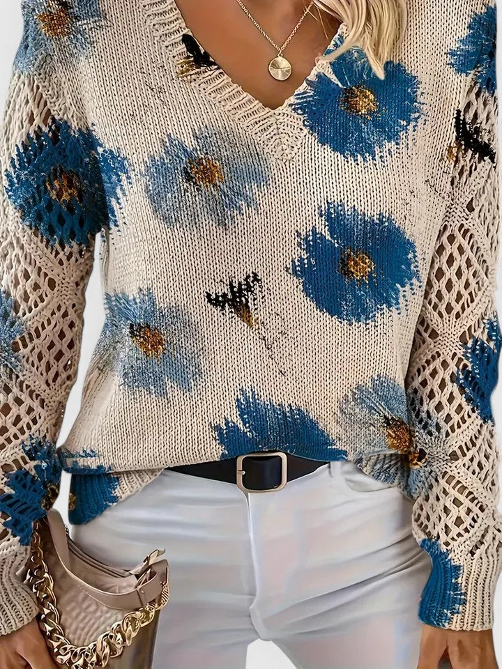 Aurélie™ | Floral Knit Sweater